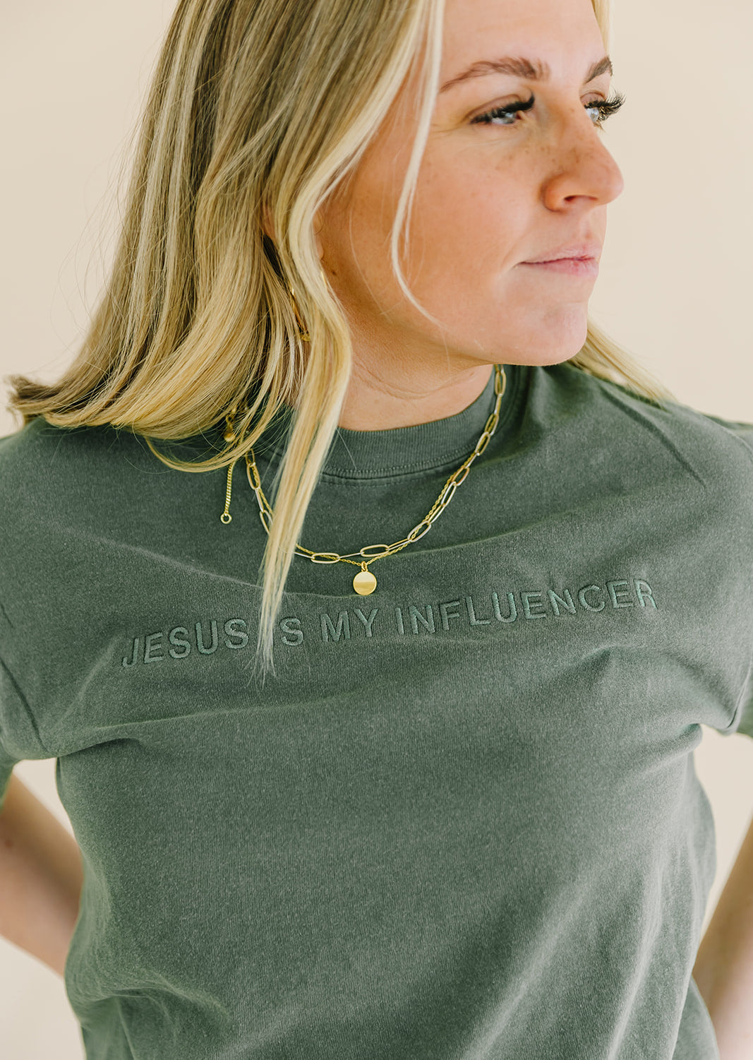 jesus is my influencer embroidered tee salt and hart heart