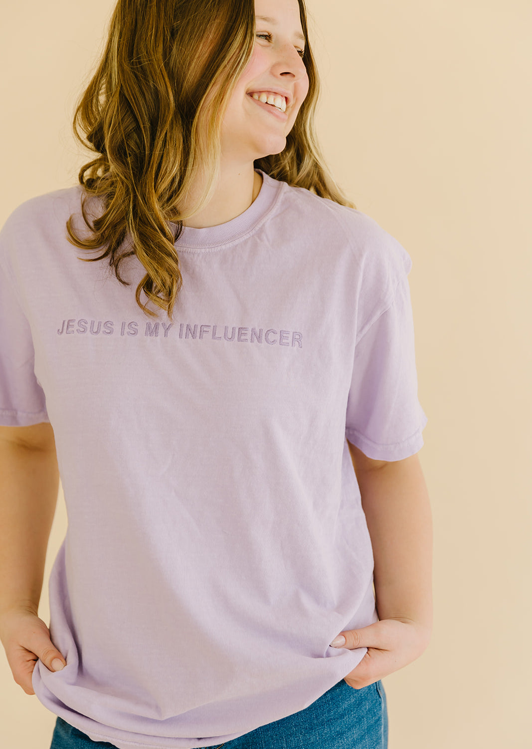 jesus is my influencer embroidered tee salt and hart heart