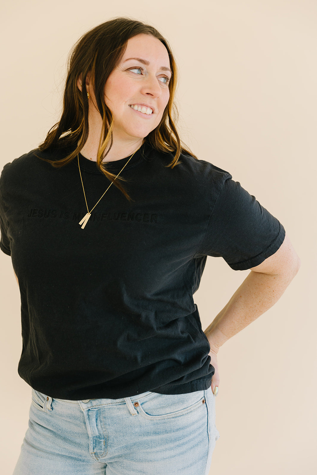 jesus is my influencer embroidered tee salt and hart heart