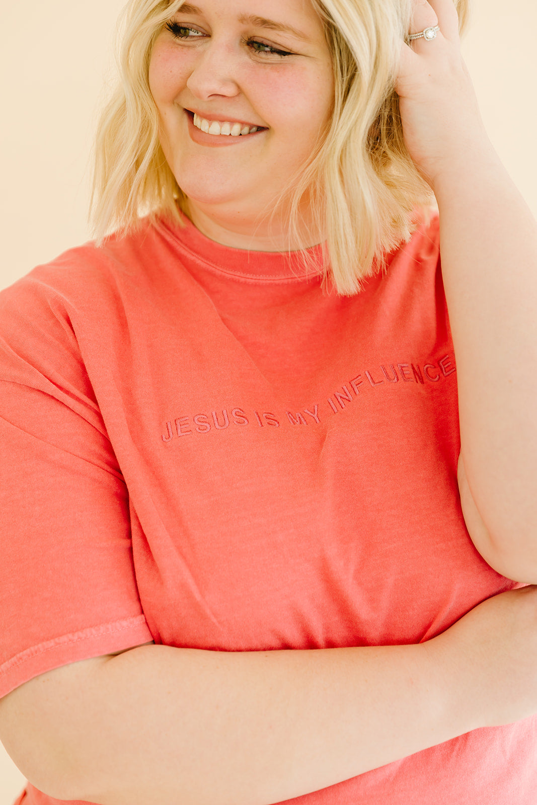 jesus is my influencer embroidered tee salt and hart heart