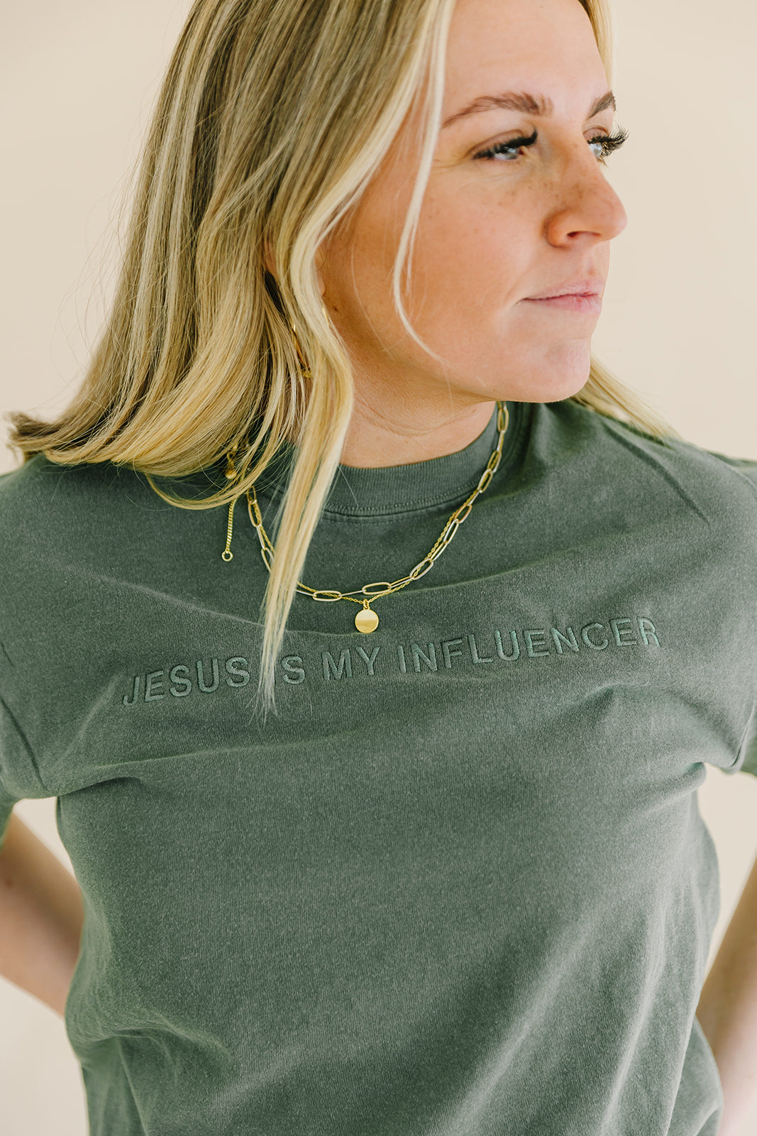 jesus is my influencer embroidered tee salt and hart heart