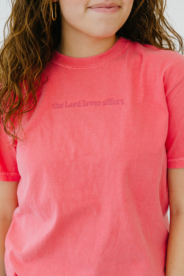 Lord Loves Effort Embroidered Tee
