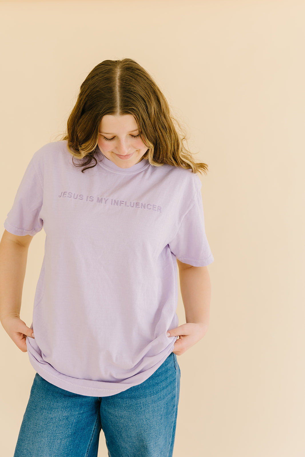 jesus is my influencer embroidered tee salt and hart heart