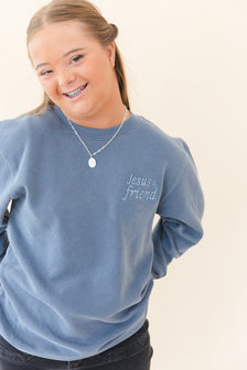 Jesus Is My Friend Embroidered Crewneck Sweatshirt
