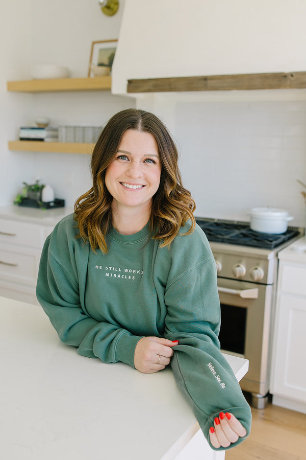 He Still Works Miracles Embroidered Sweatshirt