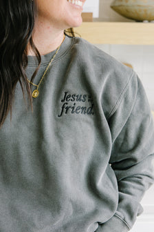 Jesus Is My Friend Embroidered Crewneck Sweatshirt