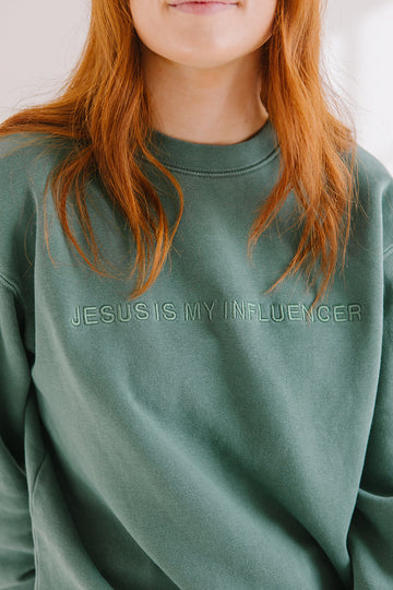jesus is my influencer sweatshirt christain apparel salt and hart salt and heart 