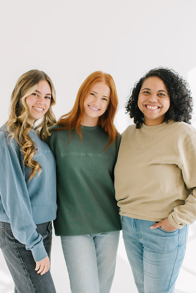 Jesus Is My Influencer™ Embroidered Sweatshirt Salt and Hart